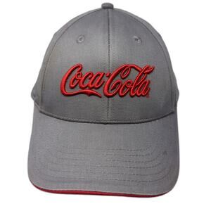 Coca-Cola Strapback Hat Gray One Size Embroidered Solid K-Products